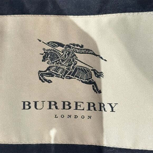 Burberry Navy Trench Coat US 4 Wool Zip Liner Removable Hood Nova Check Lining - Picture 7 of 10